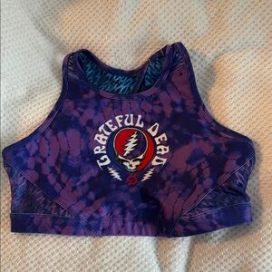 Purple Grateful Dead Tie-Dye Sports Bra